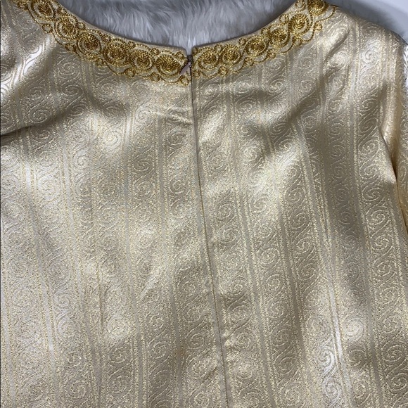 Handmade Gold Bell Sleeve embroidered trim tunic gold custom medium - Picture 8 of 8